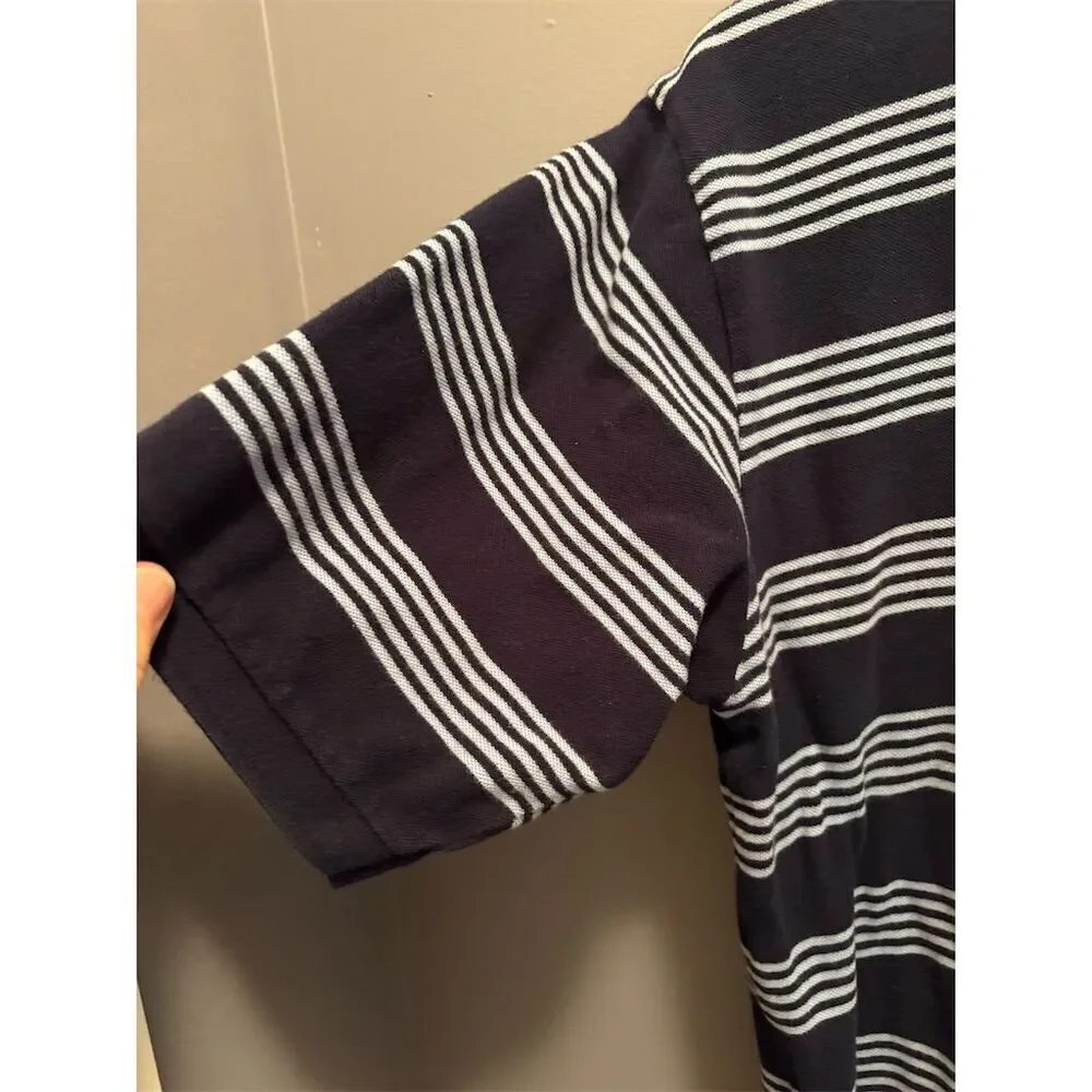 Polo Ralph Lauren Men's Large Blue Striped Short Sleeve Polo Shirt